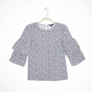 J CREW Merchantile Floral Flare Sleeve Blouse 00